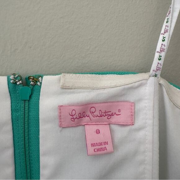 Lilly Pulitzer Strapless Mini Dress Bumble Bee Embroidered Cotton Stretch Preppy - Picture 4 of 7